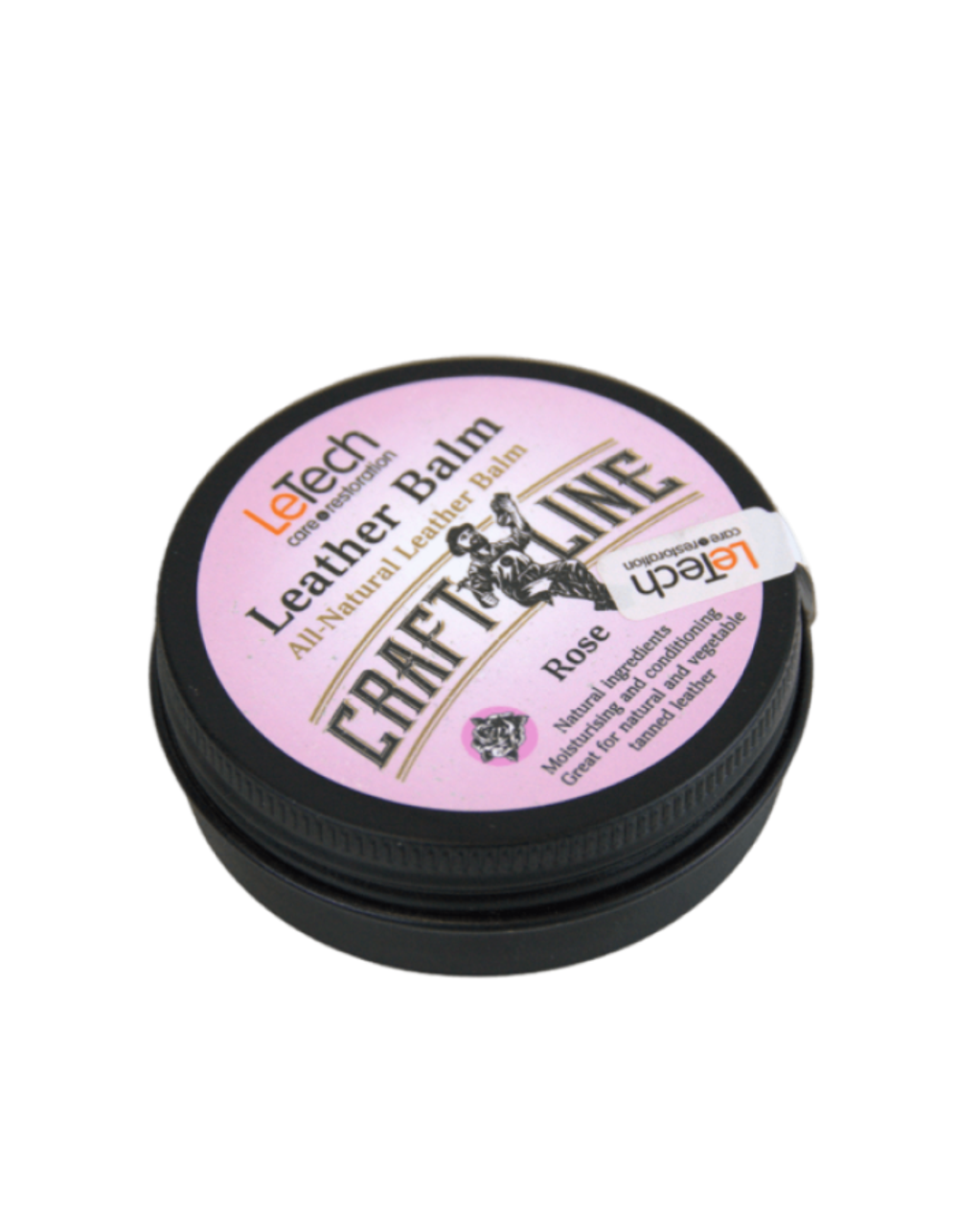 LeTech Натуральный бальзам для кожи с запахом розы (Leather Balm Rose) 30мл (банка)