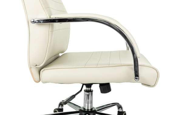 Кресло руководителя Бюрократ T-8010SL слоновая кость эко.кожа крестов. металл хром