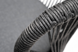 "Венето" обеденная группа на 6 персон со стульями "Милан", каркас темно-серый, роуп темно-серый