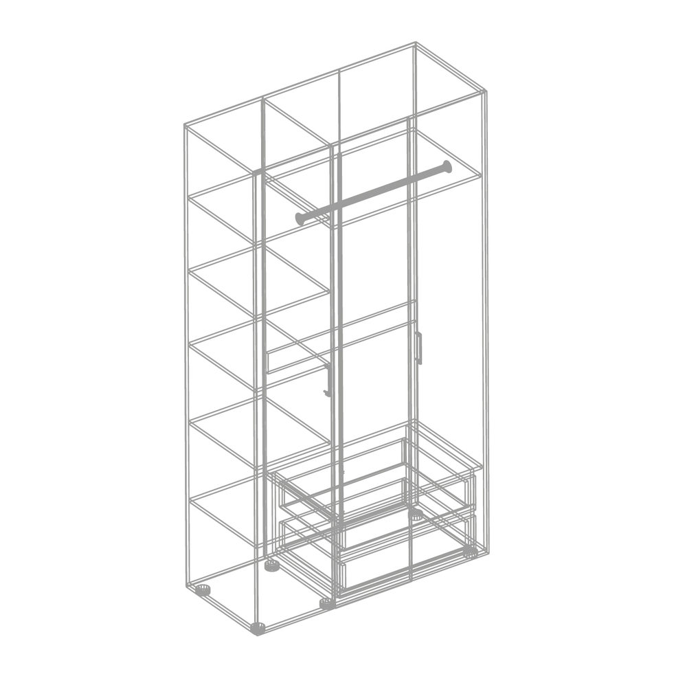 Шкаф 3-створчатый с зеркалом "Ева" (штанга в комплекте)