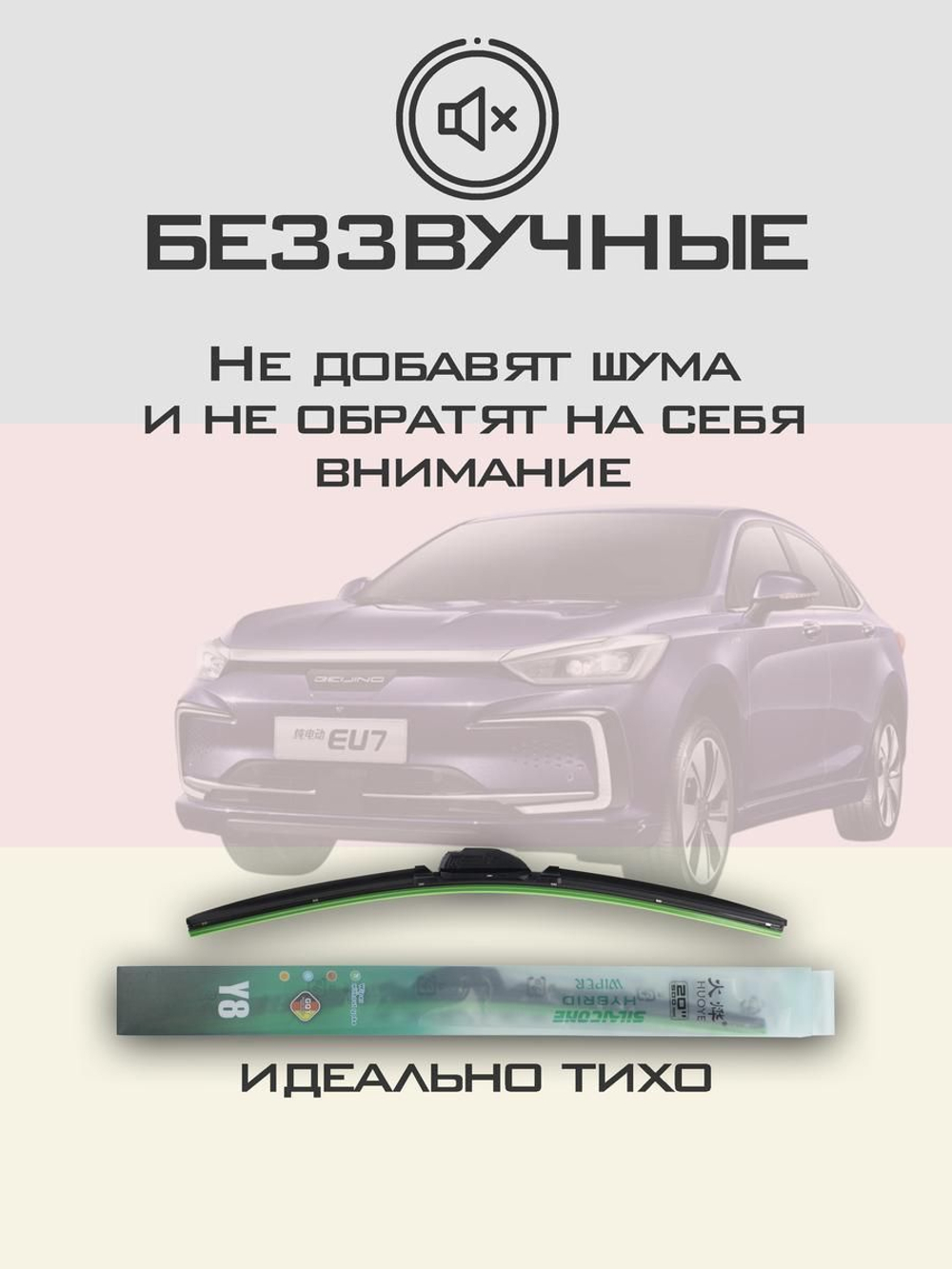 Щетки стеклоочистителя HUOYE Y8 650/450 мм на BAIC BeijingEU7 | Hook/J-Hook