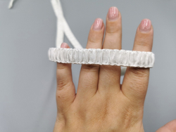 Бретелечная резинка со сборкой и блеском, 12 мм, белый, (Арт: BR960/12-001), м