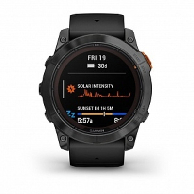 Смарт часы Garmin Fenix 7X Pro Solar Edition серый корпус c черным ремешком
