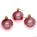 Новогодние шары 6 см (набор 3 шт) «Глянец», розовое золото