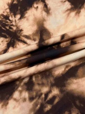 Шерсть плательно-блузочная сливочная с абстрактным коричневым узором