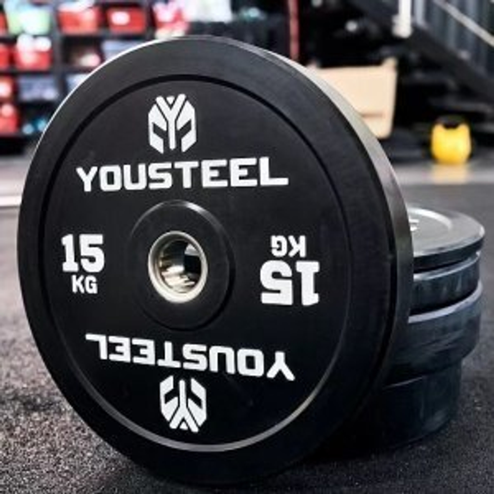 Диск EVO каучуковый 15 кг, чёрный