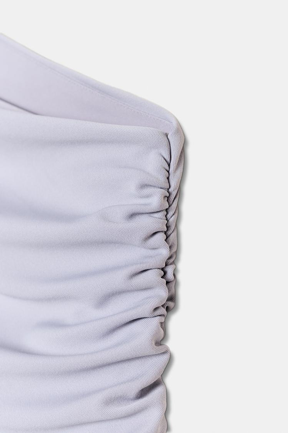 ZARA БОДИ АСИММЕТРИЧНОГО КРОЯ СО СБОРКАМИ, ЖЕМЧУЖНО-СЕРЫЙ