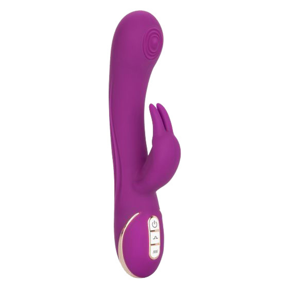 Фиолетовый вибратор-кролик 22,75см пульсирующим воздействием California Exotic Novelties Signature Silicone Thumping Rabbit SE-0609-45-3