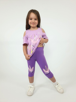 02-124-5 Комплект для девочки (футболка+ лосины)