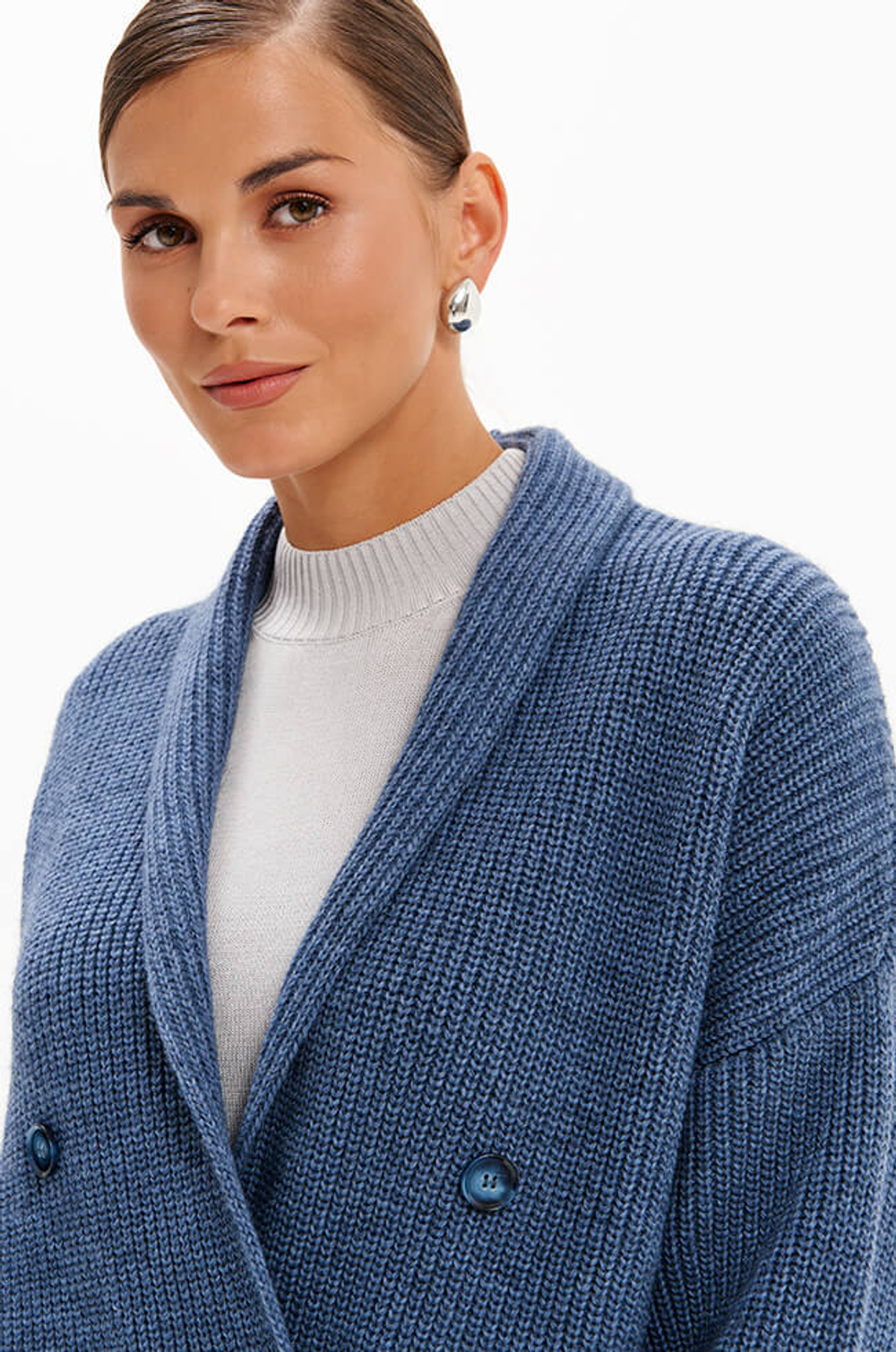 1948 Кардиган женский (дымчато-голубой)