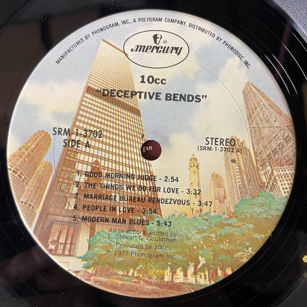 Винтажная виниловая пластинка LP 10 cc Тэн Си Си, Deceptive Bends (США 1977)