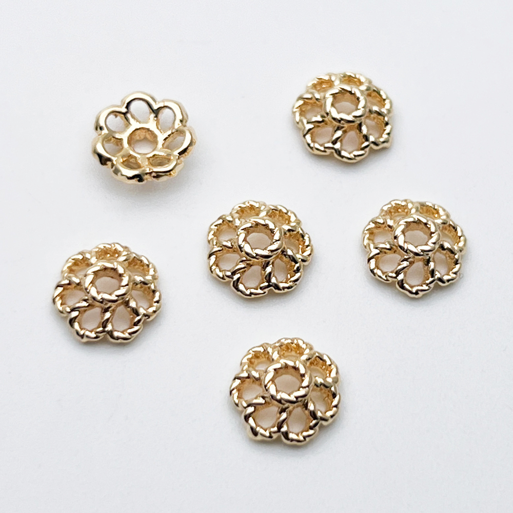 Шапочка, цвет золото, размер 8*2,8 мм, цена за 10 шт