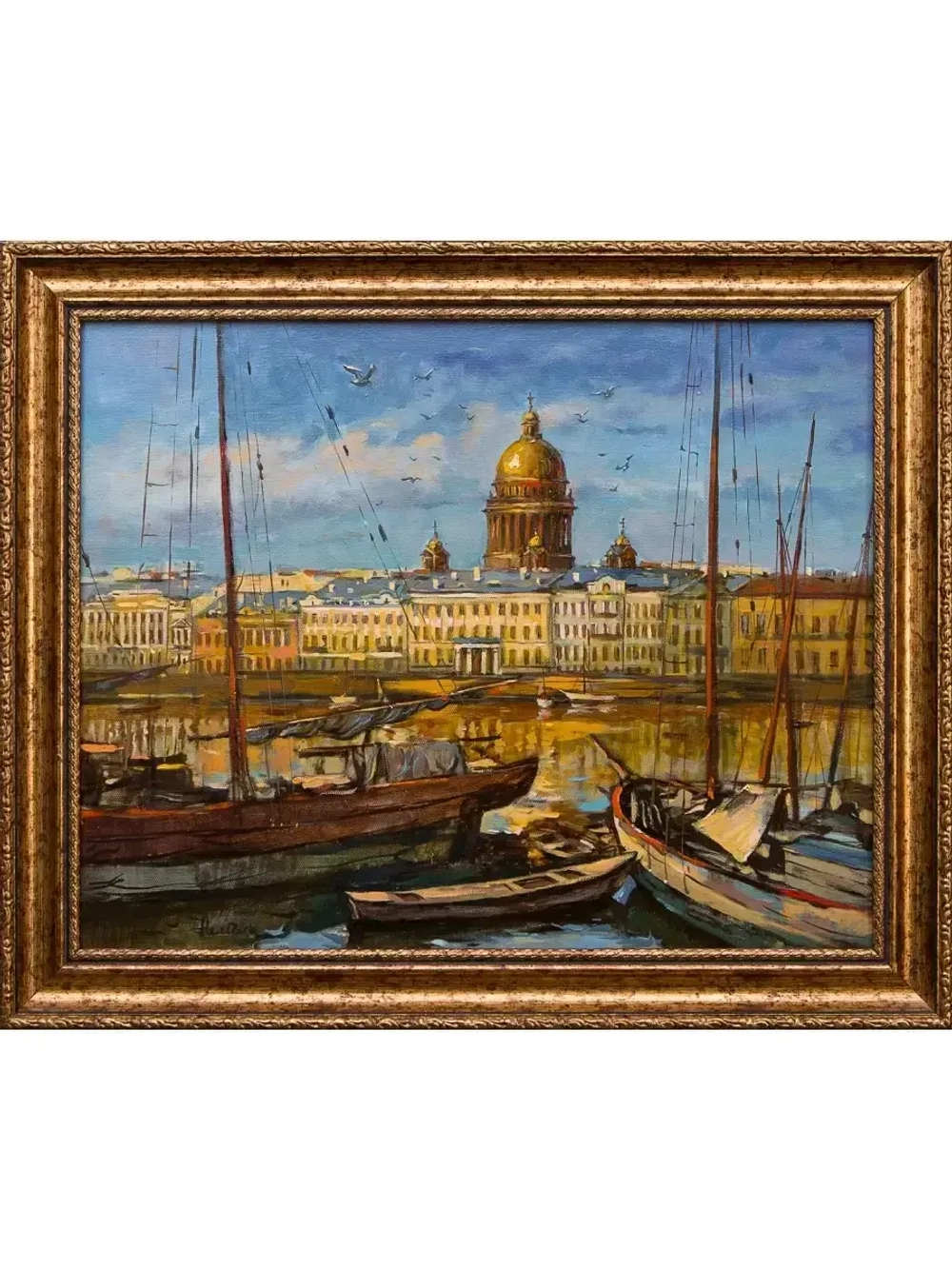 Картина маслом "Вид с Невы" Немчинов