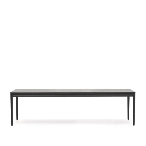 Раздвижной стол Lenon черный из шпона и массива дуба 200(280)x90