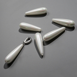 Хрустальный жемчуг, оттенок "Белый", полупросверленная капля, 30,5*8,5мм