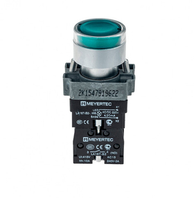 Кнопка с LED подсветкой,зеленая, 24V,AC/DC,1NO, мет.МТВ2-BW3361 арт.54249