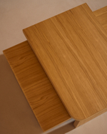 Oaq набор из 2 журнальных столиков из шпона дуба с натуральной отделкой