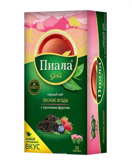 Чай черный "Пиала gold" Лесные ягоды 25 пак. Казахстан