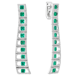 Серьги с Изумрудами и Бриллиантами, E0226-0/1