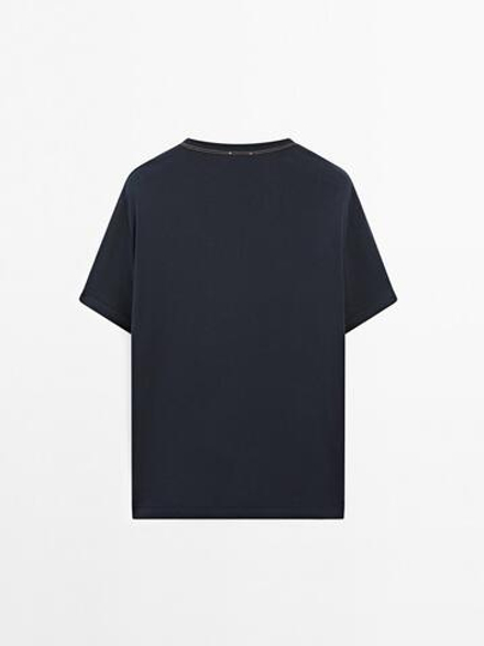 Massimo Dutti Футболка из 100% хлопка, индиго