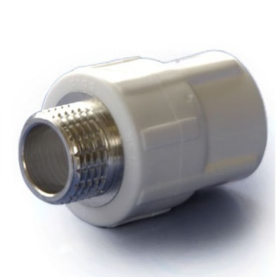 Муфта Политэк 32x3/4" НР с наружной резьбой комбинированная полипропиленовая