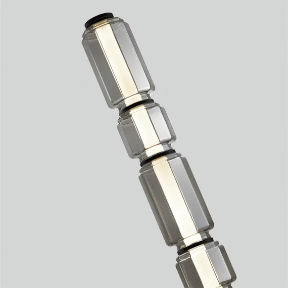 5408/53FL HIGHTECH ODL_EX24 139 черный/дымчатый/металл/стекло/акрил Торшер LED 53W 3000K 3200Лм JAM