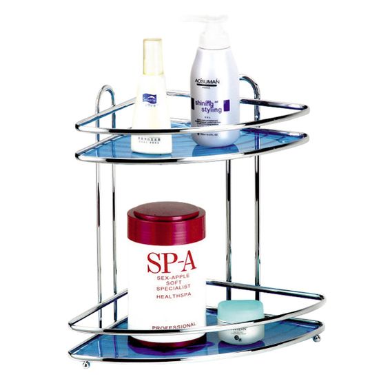 Полка для ванной 2-ярусная угловая 34х25,5х33 см. Besser BS 0436E из хромированной стали