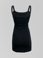 Платье 2019 по фигуре в рубчик на лямочках с чашками