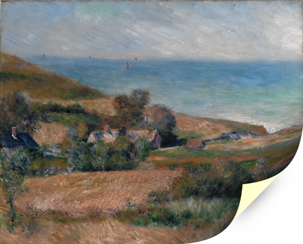 "Вид на морское побережье в Нормандии", Ренуар П., картина для интерьера (репродукция) Настене.рф