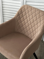 Стул М-City DISAUR Бренди (Brandy) 505-4 Латте, Велюр "Беспальчиковый", Черный каркас