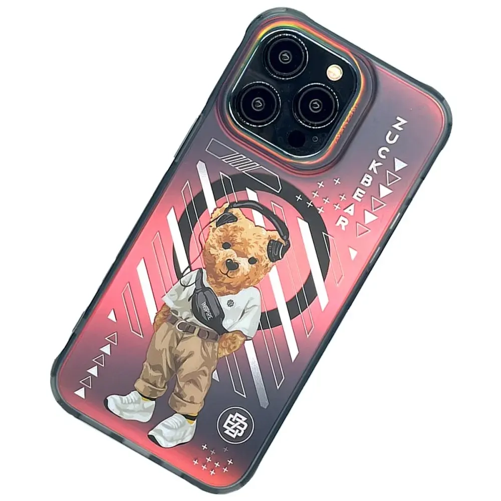 Чехол-накладка Zuck Bear New York Never Sleeps Magsafe Kapak - Manhattan Urbane для Apple iPhone 15 Pro пластиковый (градиент)