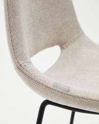 Полубарный стул Zahara, 65 см, бежевый с черными ножками