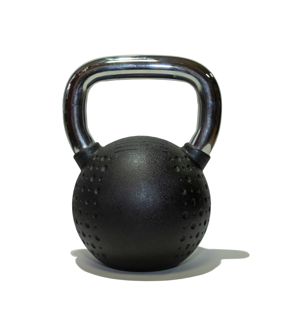 Гиря 16 кг с хромированной ручкой полиуретановая (CPU)