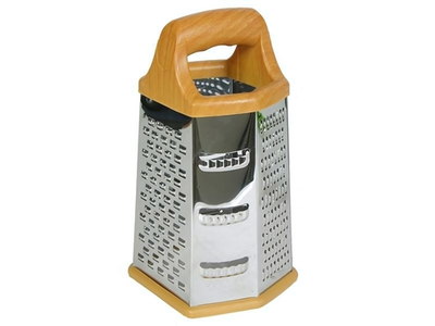 Терка 6-ти гранная нерж с пластиковой ручкой 09587