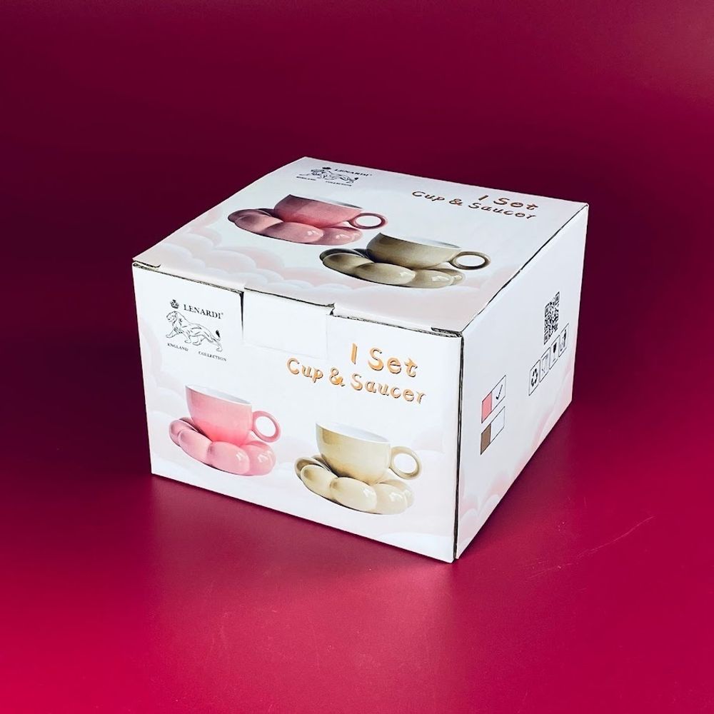Lenardi 164-022 Чашка 220мл с блюдцем в под.цуп.(х24)Фарфор