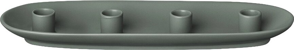 Подсвечник Blomus 4 klasyczne swiece Vela owalny, керамика, 3 см, зелёный