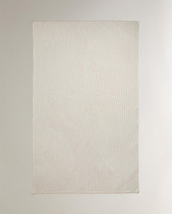 Zara Home плед из хлопка, коричневый, в полоску