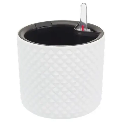 Кашпо ФАСЕТ D150мм с вставкой и с автополивом Белый (комплект 12 шт)