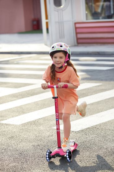 Самокат Maxi Micro Deluxe Розовый LED Дисконт