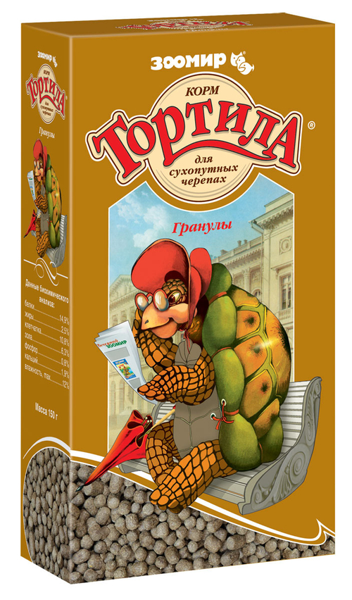 Тортила Гранулы корм для Сухопутных черепах Гранулированный 150 гр.
