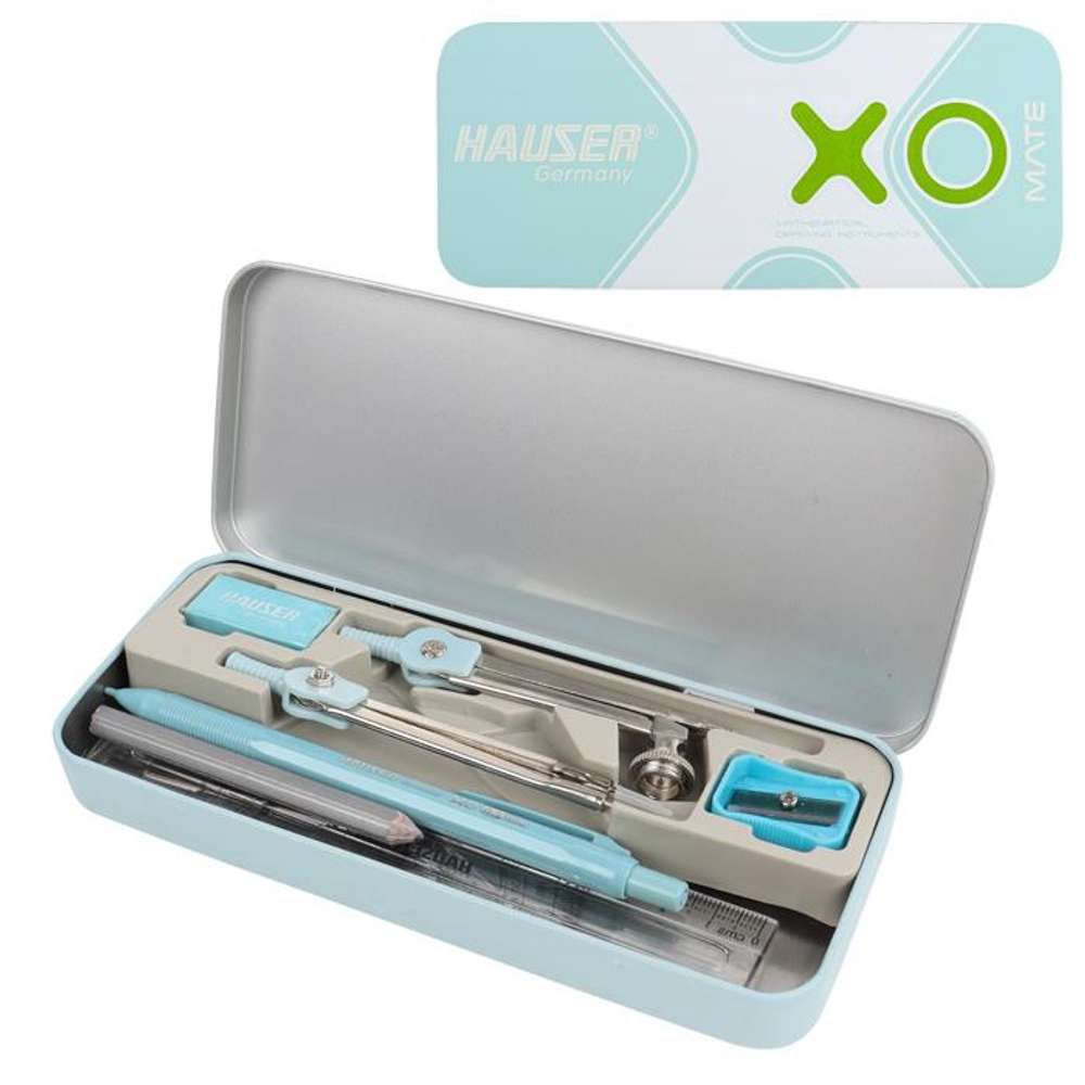 Готовальня 10 предметов "XO mate" в метал. Футляре HA6418-1