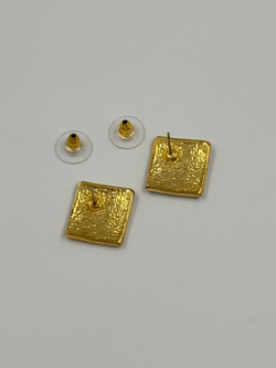 Серьги Ромбы с чёрной эмалью