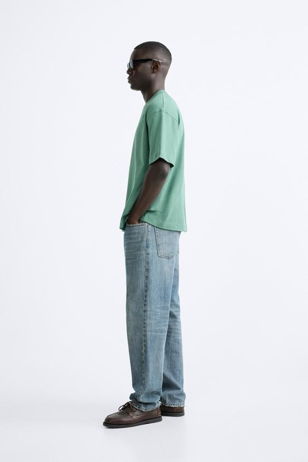 ZARA ФУТБОЛКА С ФОТОПРИНТОМ @ VALERIA VASI, МЯГКИЙ ЗЕЛЕНЫЙ