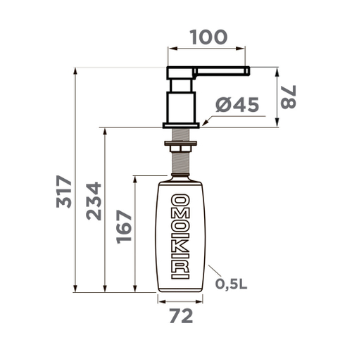 дозатор Omoikiri OM-04-LG латунь/светлое золото
