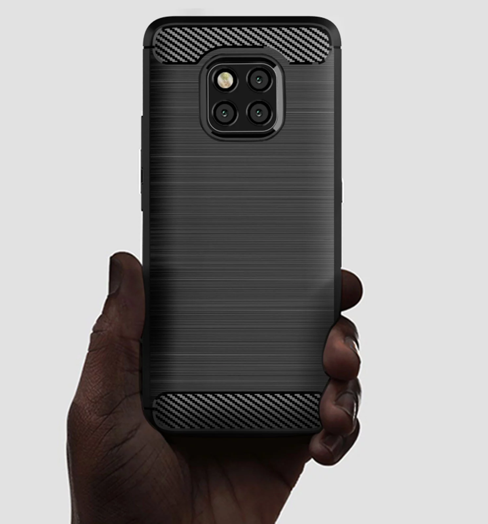 Чехол для Huawei Mate 20 Pro (Mate20 RS Porsche Design) цвет Black (черный), серия Carbon от Caseport