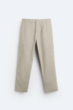 ZARA БРЮКИ КАРГО, СВЕТЛО-ЗЕЛЕНЫЙ