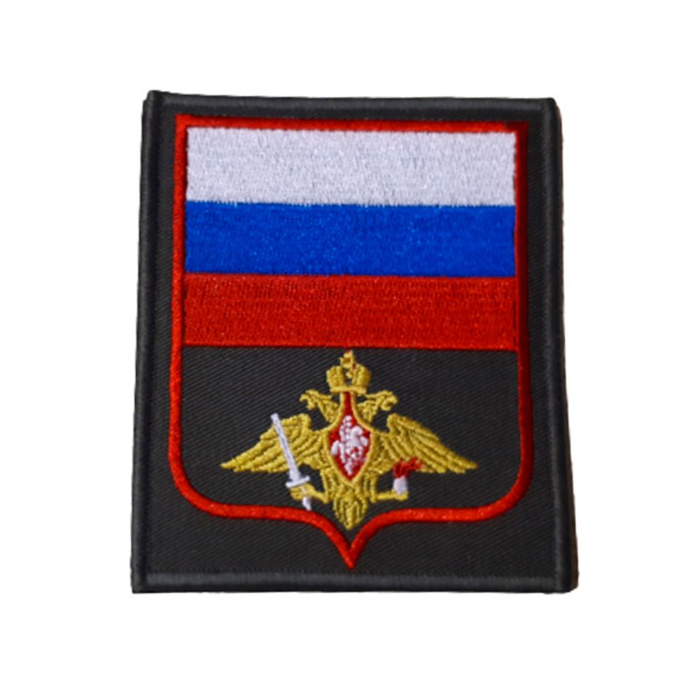 Шеврон нарукавный ВМФ (черный,белый якорь,красный кант)
