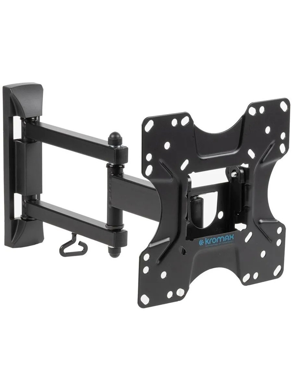Kromax OPTIMA-214 black {20"-43", max 30 кг, настенный, 4 ст. свободы, наклон +2° -15°, поворот ±90°, от стены 70-410 мм, max VESA 200x200 мм}