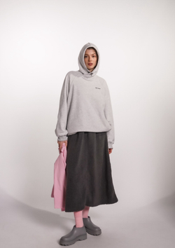 Худи 2.0 из плотного футера без начеса, светло-серый меланж