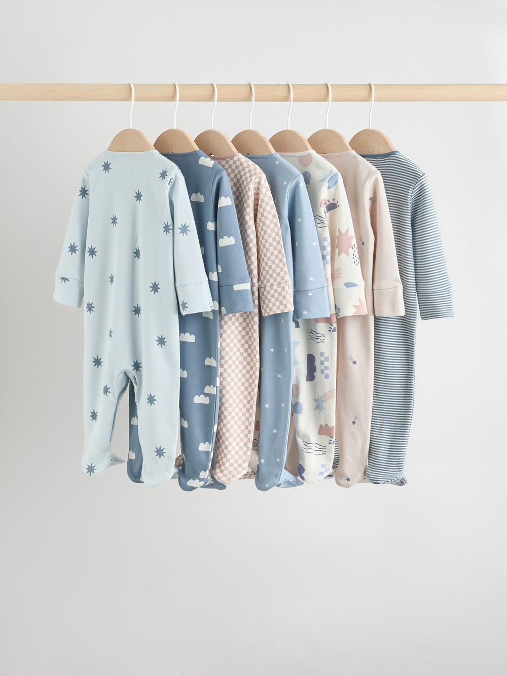 Комбинезон / Cлип для малышей Next AW3-047, 7 шт., Голубой, Бежевый